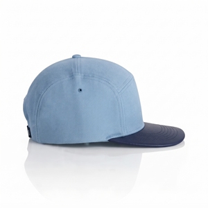 Structured 7 Panel Flat Brim Snapback <b>Cap</b> Light <b>Blue</b> <b>Navy</b> Contrast Hat Wholesale Custom Logo High Quality OEM ODM Low MOQ - Product Image 4