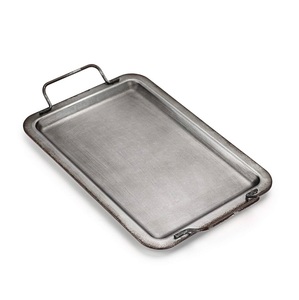 Vente chaude Galvanisé Ensemble De Deux Plateaux De Service Carrés En Métal Fer Design Moderne Taille Personnalisée Forme Couleur - Product Image 2