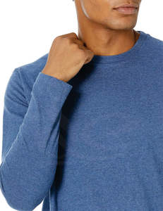 Camiseta de manga larga 2025 para hombre, Camiseta 100% de algodón con cuello redondo, ropa informal ajustada, camiseta en blanco antiarrugas transpirable de peso pesado, logotipo personalizado - Product Image 1