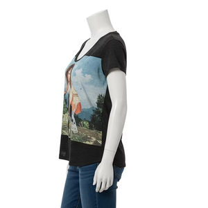 Camisetas de Mujer con Cuello Redondo, Tejido Transpirable, Estampado Digital, Tela Elástica Suave, Ropa Casual de Verano, Tops de Moda - Product Image 5