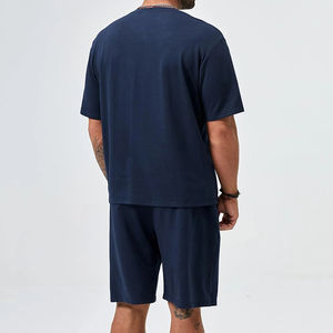 Vêtements de sport d'été à logo personnalisé Ensemble de t-shirts et shorts respirants en coton Ensembles de shorts de course à pied personnalisés pour hommes - Product Image 3