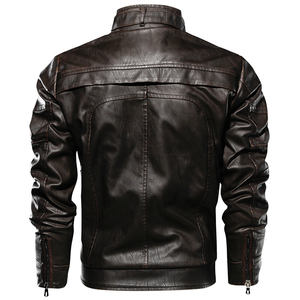 Chaqueta de Motociclista de Cuero Vintage para Hombre, Marca 2024, Personalizada, Impermeable y Cortavientos para Invierno - Product Image 4