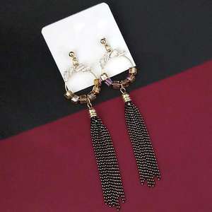 Urthn AD Stone Gold Plated Hanging Chain <b>Earrings</b> <b>Fashion</b> <b>Drop</b> Design-1315836C - Product Image 1
