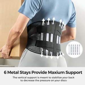 Soporte <span class=keywords><strong>Lumbar</strong></span> con 6 Varillas Metálicas, Cinturón de Compresión Ajustable, Alivio del <span class=keywords><strong>Dolor</strong></span> <span class=keywords><strong>Lumbar</strong></span>, Soporte para Levantamiento, Oficina, Ejercicio - Product Image 2