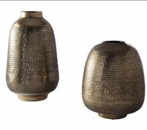 Jarrón de Hierro Hecho a Mano con Diseño Nórdico Costero, Acabado en Esmalte Dorado, Diseño Ecológico para Interiores de Hogares, Hoteles y Restaurantes - Product Image 3