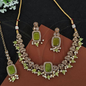 Mehendi-Conjunto de joyería de diseño antiguo indio, Gargantilla, collar, ropa de fiesta, Gargantilla antigua - Product Image 1