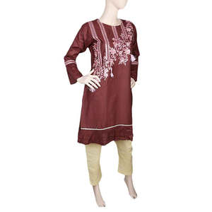 Costume deux pièces brodé pour femme - Brun foncé - Product Image 3