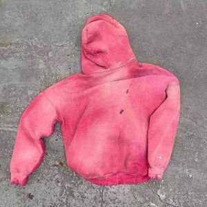 Sweat-shirts à capuche personnalisés pour femmes, style streetwear, 240 g/m², effet délavé, patchs usés, respirants, écologiques - Product Image 5