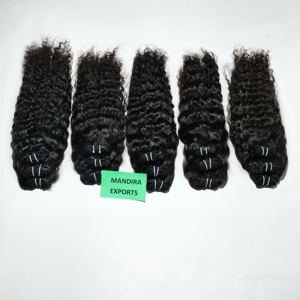 100% Remy Naturel Vague Vierge Cheveux Tissage En Gros Vendeur Sud Indien Extension de Cheveux Humains Double Trame Bouclés Bundles Couleur - Product Image 1