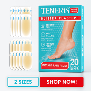 Pansements adhésifs transparents de qualité médicale TENERIS, 20 tailles mixtes, soulagement instantané de la douleur, bandages adhésifs médicaux pour les soins des pieds, durée de conservation de 3 ans - Product Image 1