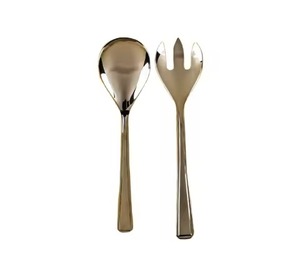 Ensemble de 2 serveurs à salade en bois faits à la main, ustensiles de cuisine, élégants outils de service à salade en bois - Product Image 4