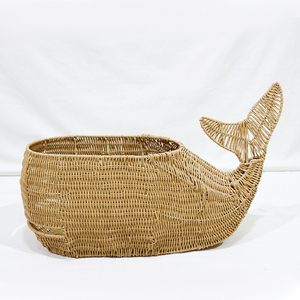 Artex Dong Thap Ocean Whale Animal Cesta de almacenamiento tejida Organizador de ratán natural para niños Juguetes o decoración del hogar - Product Image 6