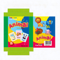 Juego de 36 Tarjetas de Memoria Educativas con Animales y Frutas para Niños Pequeños, Papel de Arte Recubierto, Impresión Offset, Laminado