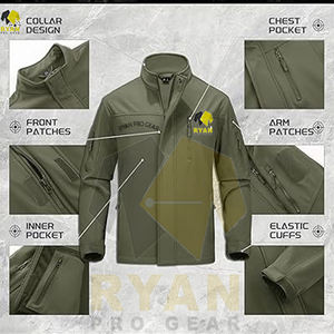 Veste softshell pour hommes d'hiver OEM Veste polaire à capuche coupe-vent pour hommes Manteau de pluie imperméable - Product Image 5