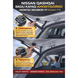 โช้คอัพหน้าขวาและซ้าย Nissan Qashqai J11 ของแท้ รหัส 90450-4EA1A ปี 2014-2022  ฝากระโปรงท้ายและอะไหล่ที่ใช้ร่วมกันได้ - Product Image 3