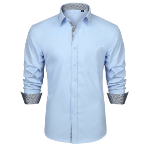 Chemise habillée homme élégante moutarde coupe ajustée 100 % coton séchage rapide respirante manches longues boutonnée formelle décontractée bureau - Product Image 5