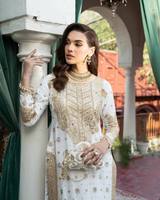 Ensemble haut et bas brodé à motifs fantaisie avec dupatta rose pour soirée par ANTRA LIFESTYLE ETCHE, séchage rapide, protection solaire