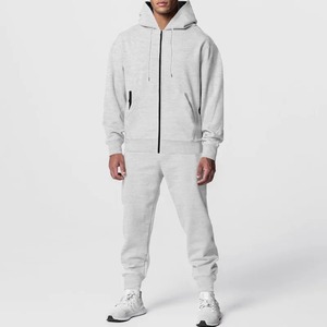 ชุดวอร์มกีฬาของผู้ชายชุดวอร์มสำหรับฝึกซ้อมวิ่งฤดูหนาวชุดวอร์มแบบมีฮู้ดสีพื้นชุดวิ่งตามสั่ง - Product Image 4