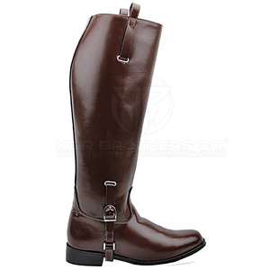 Cómodas botas de montar a caballo para mujer, calzado clásico duradero para exteriores, botas de montar a caballo de cuero genuino - Product Image 1