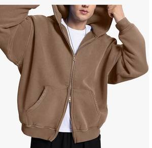 New 2025 <b>Men's</b> Vintage Washed Casual Wear <b>Hoodies</b> Top Selling Heavyweight Cotton Acid Washed <b>Zip</b> up <b>Hoodies</b> for <b>Men</b> - Product Image 3