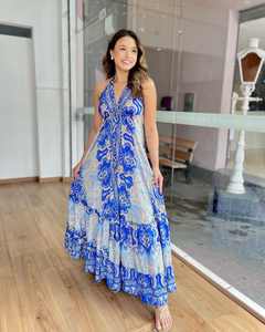 Nuevo Vestido Largo Casual de Lujo Estilo Bohemio para Mujer, Estampado de Alta Calidad, Sin Mangas, Bonito, para Playa, Cintura Natural, Algodón, Llegada en 2025 - Product Image 1