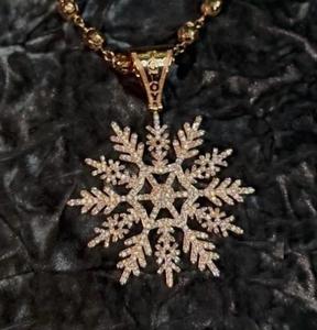 Pendentif flocon de neige en argent 925 unisexe élégant VVS1 Moissanite testeur de diamant plaqué or-charme personnalisé passé pour le style glacé de fête - Product Image 1