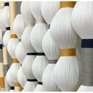 Moderna y Lujosa Decoración de Pared Mexicana Tonatiuh, Tapiz de Fibra Asimétrico con Cuerdas de Macramé, Inspirado en el Arte Textil Moderno - Product Image 2