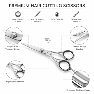 Ciseaux de coiffure professionnels de 6,5 pouces en acier inoxydable, ciseaux de barbier à manche creux, outil de coiffure de salon OEM - Product Image 5