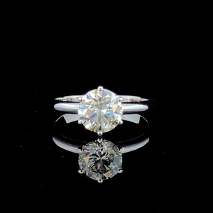 Anillo de Diamante Solitario Cultivado en Laboratorio con Certificación IGI de 2.00 CT, Anillo de Compromiso de Oro Sólido de 14K - Product Image 3