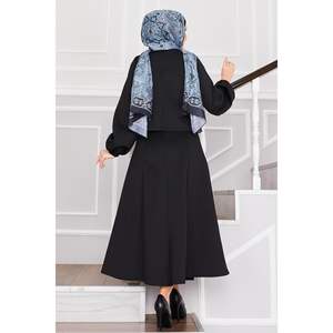 Ensemble noir 2 pièces pour jupe à nœud de plongée et haut XS taille col à revers formel pour le bureau pour les saisons d'été et d'automne - Product Image 1