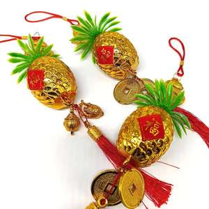 BINLU taille XXL nouvel an chinois porte-bonheur ananas et pièces d'or Design décorations en plastique sur le Format de corde - Product Image 5