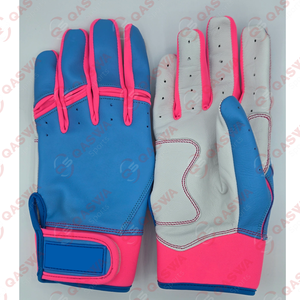 Gants de frappeur bleu et rose pour bébé, manchette courte, conception de logo personnalisé, gants de frappeur de baseball pour jeunes et joueurs adultes - Product Image 1