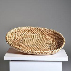 Precio DE FÁBRICA DE Vietnam, bandejas de bambú hechas a mano, bandeja para servir ecológica, ratán, Hotel, cafetería, bandeja ovalada SR2069, decorativa de lujo - Product Image 2