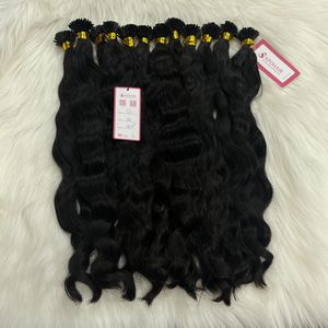 ที่ขายดีที่สุดธรรมชาติหยัก # 1B I-Tip เคราตินเคล็ดลับ Microlink นามสกุลผมมนุษย์ธรรมชาติไม่พันกันไม่ไหล - Product Image 1