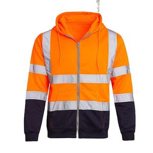 Ropa de trabajo de seguridad personalizada para la construcción al aire libre, ropa reflectante, chaqueta con capucha de manga larga y cremallera - Product Image 1