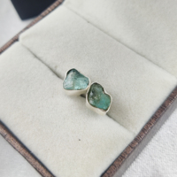Juego de pinzas de Aguamarina de Plata de Ley 925, pendientes de tuerca de cristal con piedra natal chapada en oro, tachuelas de piedras preciosas naturales, piedra principal Esmeralda