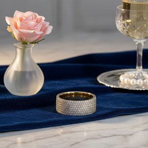 Anillo de Banda Ancha de Oro de 14K con Diamante CVD Cultivado en Laboratorio, Chapado en Rodio, Certificado IGI, Corte Brillante, Anillo de Lujo para Mujer - Product Image 2