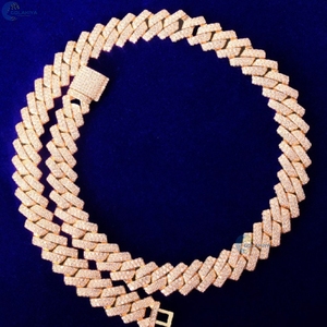 Diamant de laboratoire glacé 18MM personnalisé chaîne hip-hop chaîne à maillons cubains pour lui Micro Pave Set collier hip-hop - Product Image 2