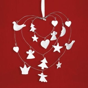 3 pcs/set Décorations d'arbre de Noël en métal Pendentif étoile à cinq branches en fer Pendentif de Noël en métal 3D Love - Product Image 1