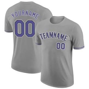 Vente en gros Chemises directes Engro T-shirts de l'industrie des vêtements de sport T-shirt de performance gris violet-noir personnalisé - Product Image 1