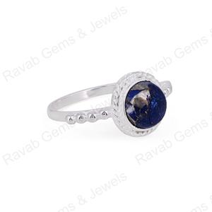 ชุดฝาปิดลูกปัดเงินแท้925ชิ้นทำด้วยมือทำจากหินอัญมณี Lapis Lazuli อัญมณี Jewelry-10mm ละเอียดทำด้วยมือ - Product Image 6