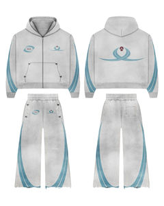 Chándales de algodón de alta calidad personalizados, pantalones de chándal acampanados de felpa francesa y Sudadera con capucha para hombre, ropa de calle, conjunto de chándal con lavado ácido - Product Image 1