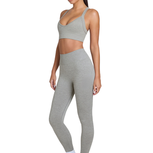 ชุดโยคะสำหรับเด็กผู้หญิง ชุดออกกำลังกายไร้รอยต่อพร้อมสปอร์ตบราแบบยืดหยุ่นและเลกกิ้งเอวสูงสำหรับการฝึกซ้อมในโรงยิม การเต้น และการออกกำลังกาย - Product Image 2