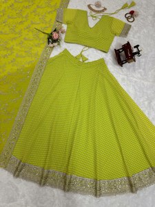 Colección 2024, ropa de fiesta de diseñador indio Readymade, Lehenga Choli Georgette con bordado, superventas, Modal de seda viscosa - Product Image 6