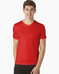100% Suvin Cotton Interlock <b>V</b> <b>Neck</b> <b>T</b>-<b>Shirt</b> <b>Men</b> High Quality Fashionable Ins Model Bulk Oversized Tee Blank Regular Fit - Product Image 6