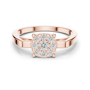 Bague en grappe florale avec diamant de laboratoire de 0,29 carat pour femme, clarté VVS-VS EF, or 18 carats, 14 carats, 10 carats et argent 925, rose - Product Image 2