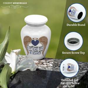 Mini urne pour cendres Urne souvenir féminine avec conception d'ailes d'ange - Product Image 5