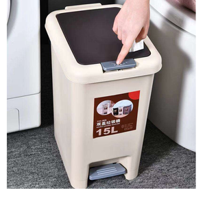 <b>Plastic</b> Press Trash <b>Bin</b> with <b>Lid</b> Large Kitchen & Bathroom Food Waste Can Easy Clean Water Resistant Eco-Friendly Storage <b>Bin</b> - Product Image 3