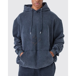 Sweat à capuche unisexe en molleton délavé à l'acide avec logo personnalisé OEM ODM, produit d'hiver le plus vendu, teinture unie - Product Image 1