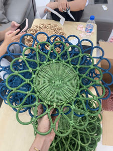 Stylish Vintage Rattan Charger Plate for Dining Rooms Handcrafted Rattan Charger Plate for Cozy Gatherings - Product Image 3